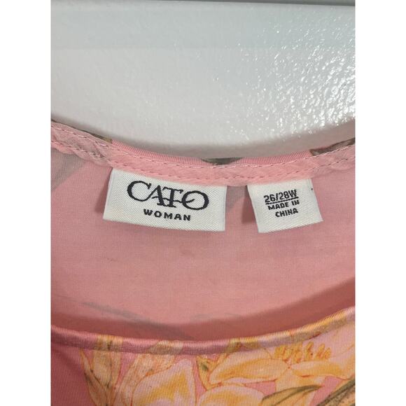 Cato Blouse Size 26/28W Pink Chiffon Fairy Core Romantic Balletcore Spring - Picture 7 of 8